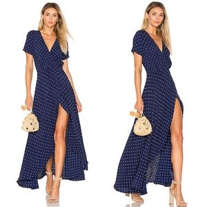 LILY WRAP MAXI DRESS CLASSIC POLKA DOT XS